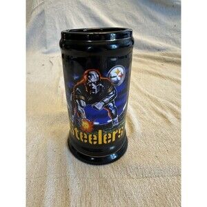 NFL Pittsburgh Steelers Black 16 oz. Beer Stein Mug Cup Handcrafted Brax LTD.